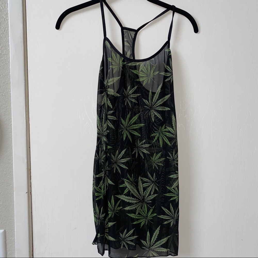 Sexy lil pot leaf mini dress